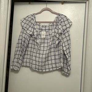 J. Crew Factory plaid flannel top in Large